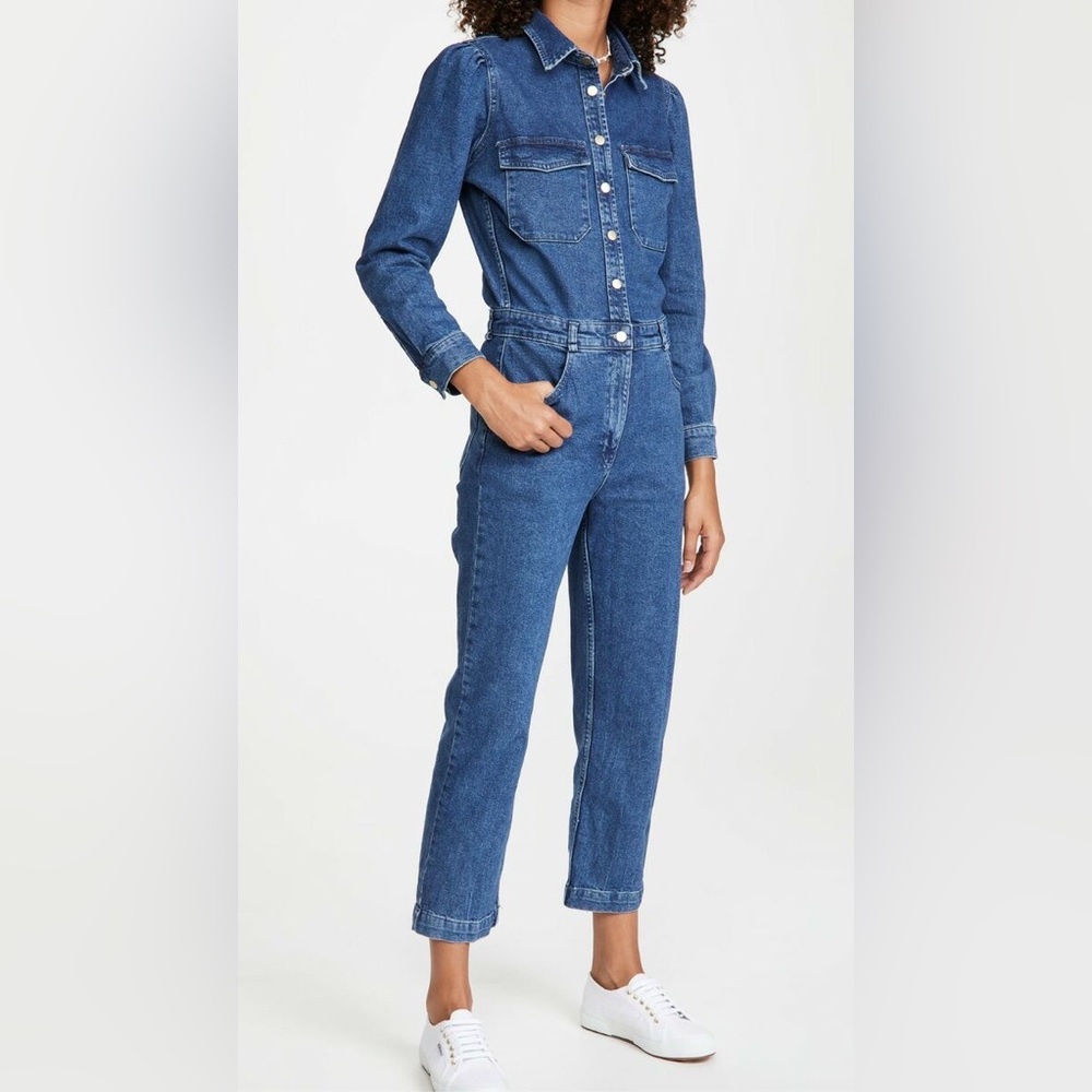 DL1961 Freja long sleeve denim utility jumpsuit in Tripoli sz med - Picture 2 of 13